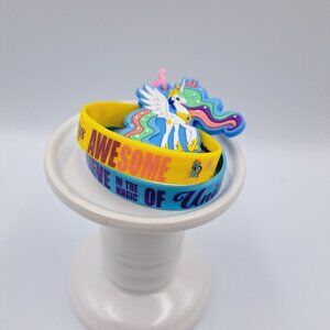 MLP My Little Pony Pair of Awesome & Rainbow Dash Bracelets & Celestia Clip